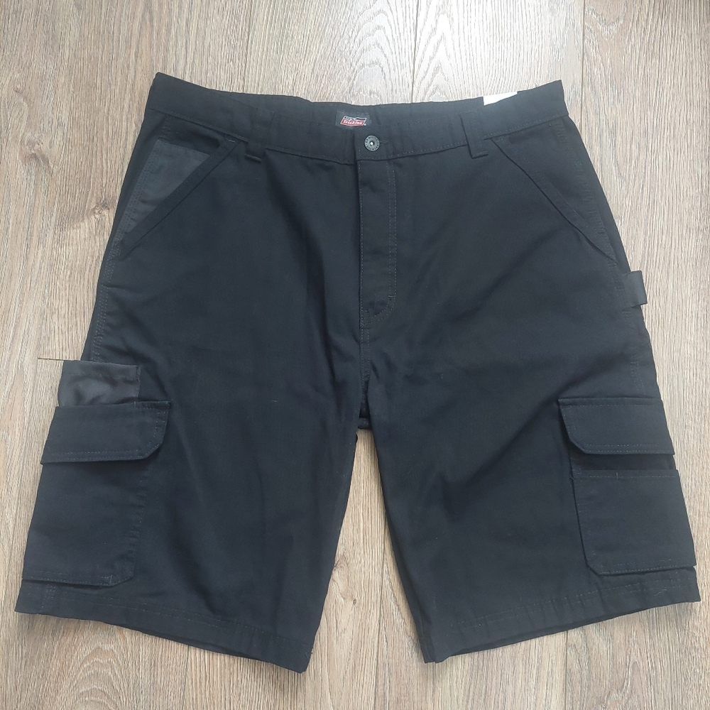 Dickies Carpenter Black Cargo Men Shorts 34 36